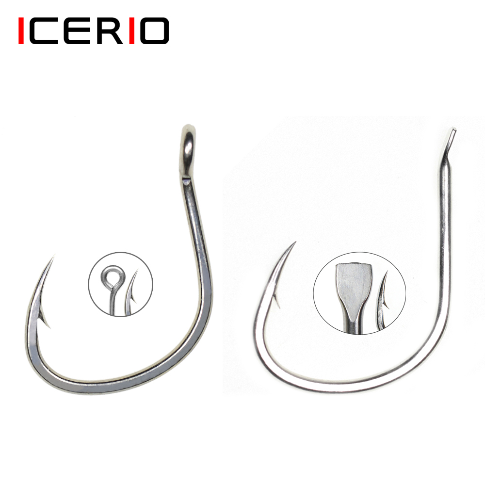 Fishing Hook Barbless - ICERIO 10 adet mat kalay kaplama